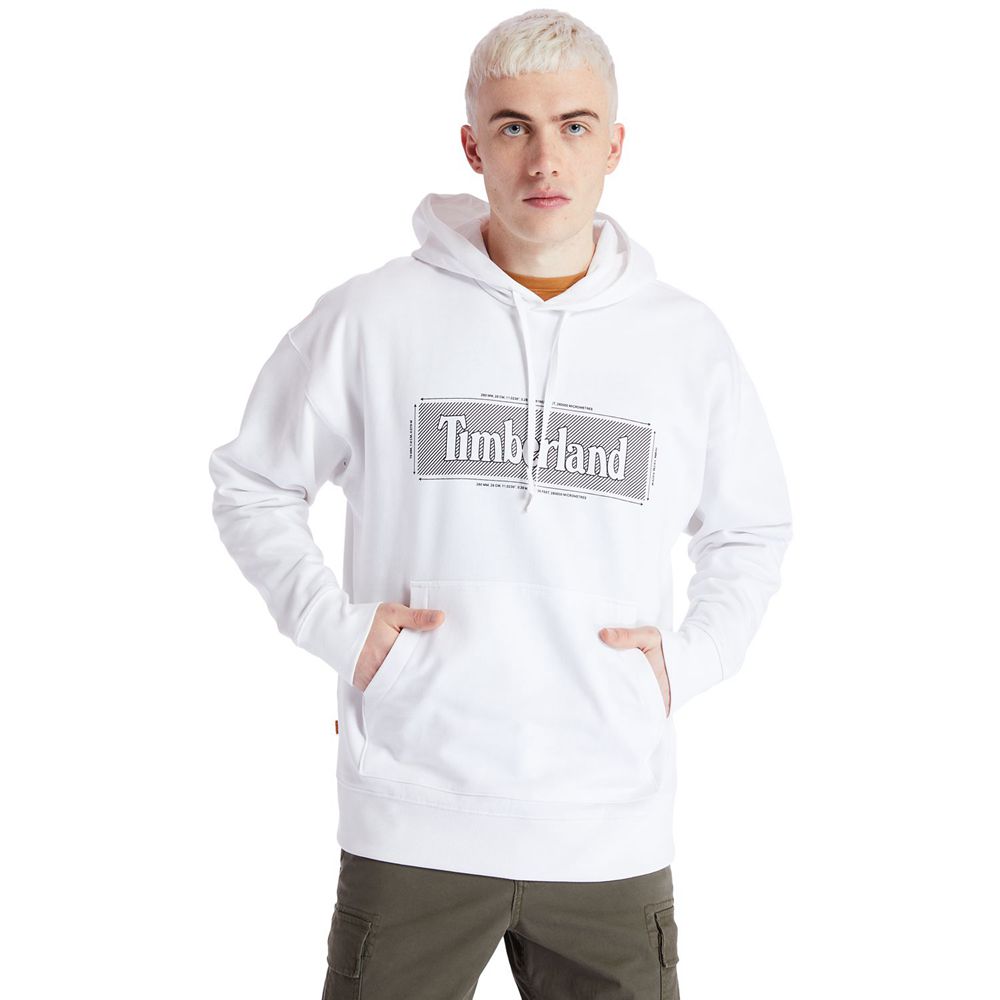 Sudadera Timberland Hombre Logo Hoodie Blancas - Chile WRS-215397